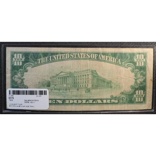 $10 1929 small brown seal. Small National Bank Notes 1801-1 (3)