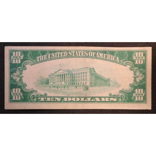 $10 1929 small brown seal. Small National Bank Notes 1801-1 (2)