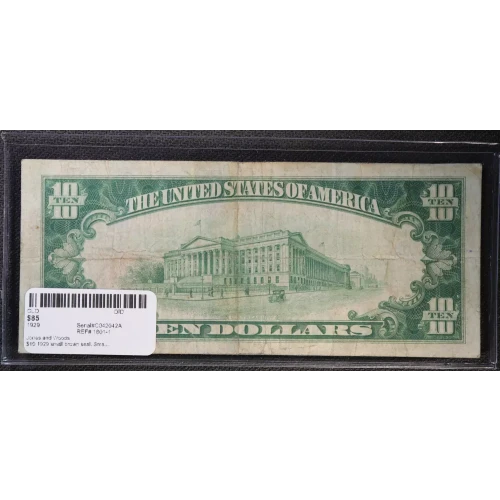 $10 1929 small brown seal. Small National Bank Notes 1801-1 (3)