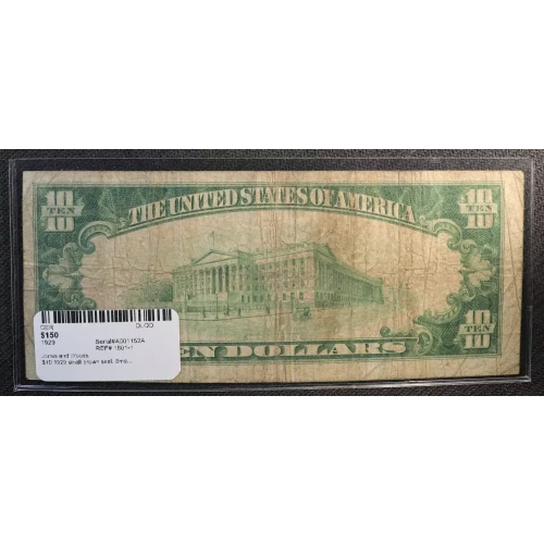 $10 1929 small brown seal. Small National Bank Notes 1801-1 (2)