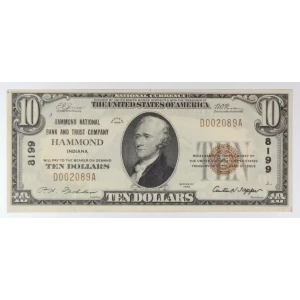 $10 1929 small brown seal. Small National Bank Notes 1801-1