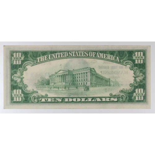 $10 1929 small brown seal. Small National Bank Notes 1801-1