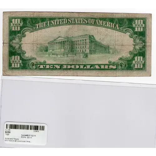$10 1929 small brown seal. Small National Bank Notes 1801-1 (2)