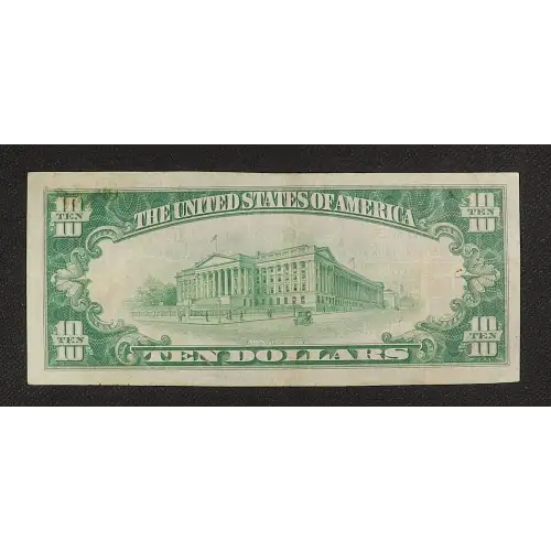 $10 1929 small brown seal. Small National Bank Notes 1801-1 (2)