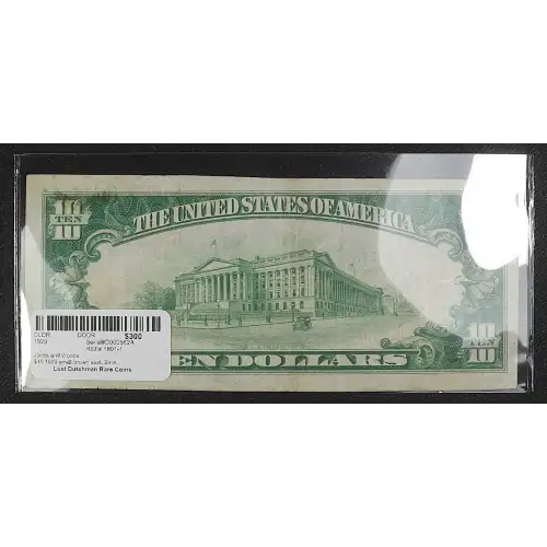 $10 1929 small brown seal. Small National Bank Notes 1801-1 (3)