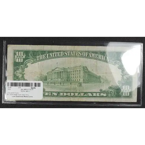 $10 1929 small brown seal. Small National Bank Notes 1801-1 (2)