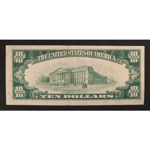 $10 1929 small brown seal. Small National Bank Notes 1801-2 (3)