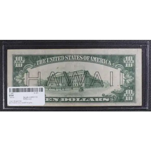 $10 1934-A brown seal Emergency Notes Issued During WW2 2303