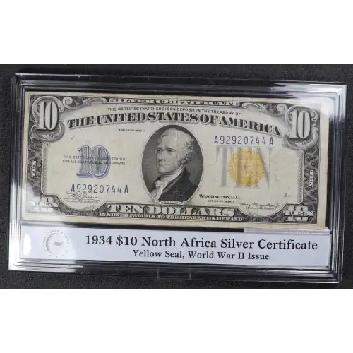$10 1934-A yellow seal Emergency Notes Issued During WW2 2309 (2)