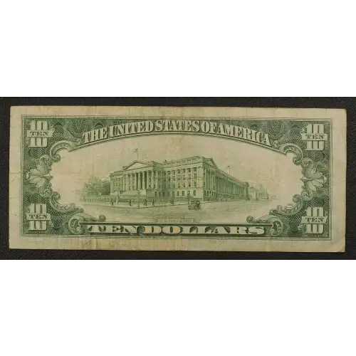 $10 1934-A yellow seal Emergency Notes Issued During WW2 2309 (2)