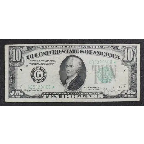 $10 1934-D.  Small Size $10 Federal Reserve Notes 2009-G* (3)