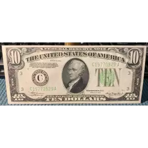$10 1934 Exists with both light and dark Green seals Small Size $10 Federal Reserve Notes 2004-C (2)