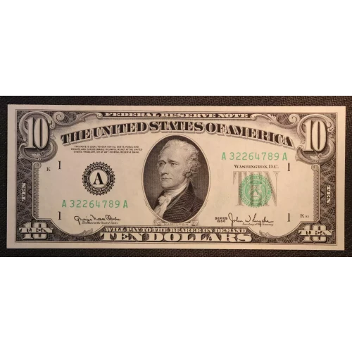 $10 1950  Small Size $10 Federal Reserve Notes 2010-A