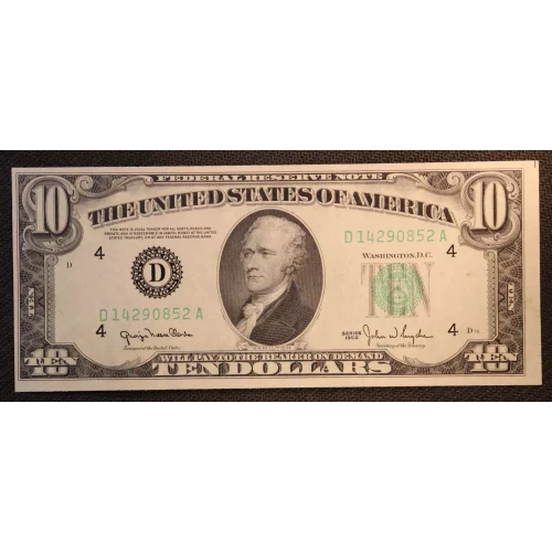 $10 1950  Small Size $10 Federal Reserve Notes 2010-D