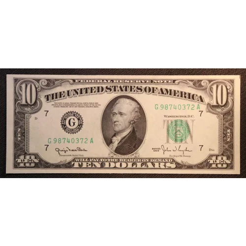 $10 1950  Small Size $10 Federal Reserve Notes 2010-G