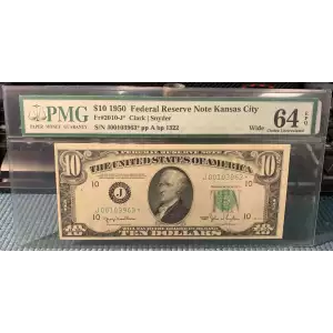 $10 1950  Small Size $10 Federal Reserve Notes 2010-J*