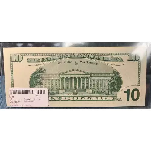 $10 2001 Treasury seal. Small Size $10 Federal Reserve Notes 2036-I