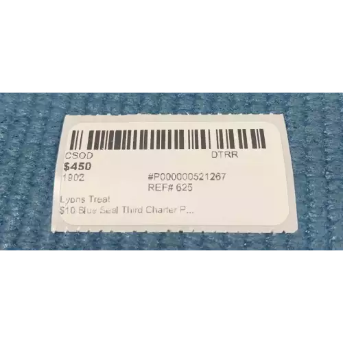 $10  Blue Seal Third Charter Period 625