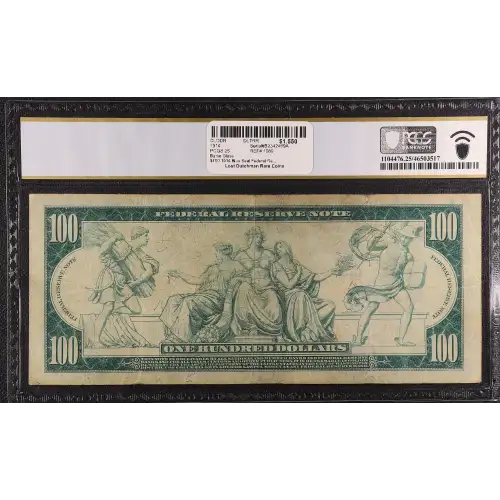$100 1914 Blue Seal Federal Reserve Notes 1089
