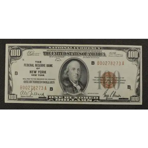 $100 1929 brown seal Small Federal Reserve Bank Notes 1890-B (3)