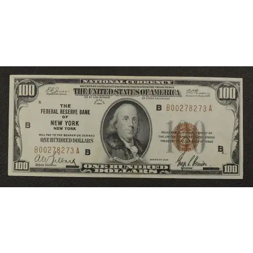 $100 1929 brown seal Small Federal Reserve Bank Notes 1890-B (3)