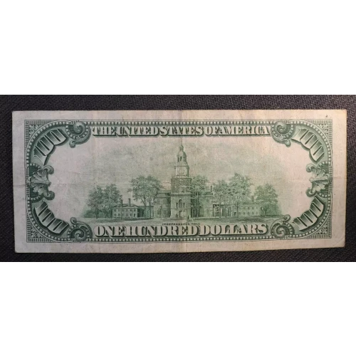 $100 1934 blue-Green seal. Small Size $100 Federal Reserve Notes 2152a-D (3)