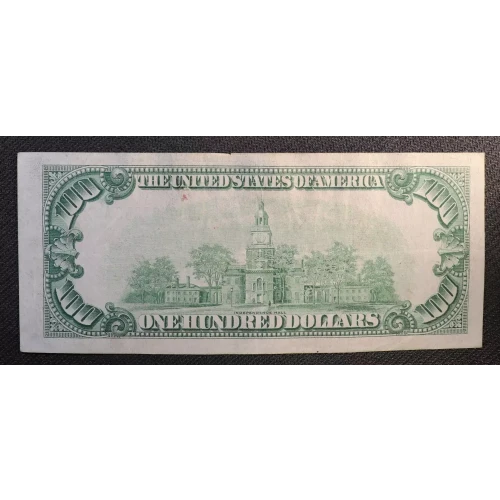 $100 1934 blue-Green seal. Small Size $100 Federal Reserve Notes 2152a-D (2)