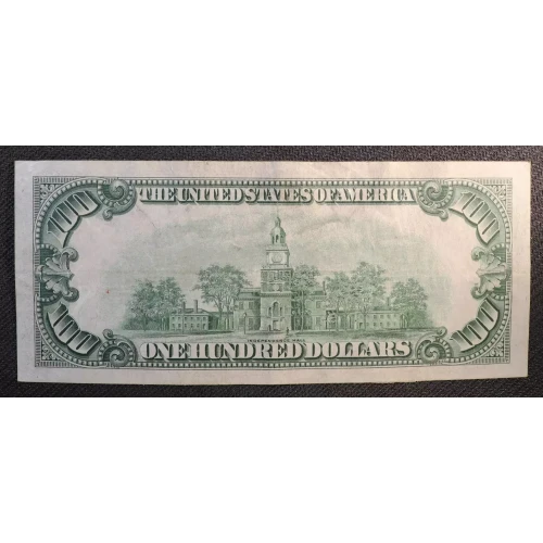 $100 1934 blue-Green seal. Small Size $100 Federal Reserve Notes 2152a-G