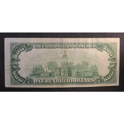 $100 1934 blue-Green seal. Small Size $100 Federal Reserve Notes 2152a-G (3)