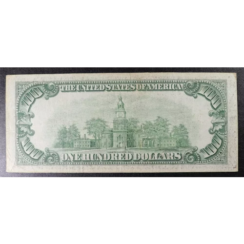 $100 1934 blue-Green seal. Small Size $100 Federal Reserve Notes 2152a-I (2)
