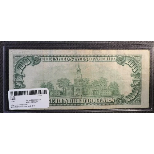 $100 1934 blue-Green seal. Small Size $100 Federal Reserve Notes 2152a-Im (3)