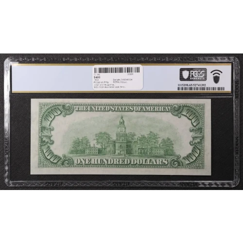 $100 1934 blue-Green seal. Small Size $100 Federal Reserve Notes 2152a-L