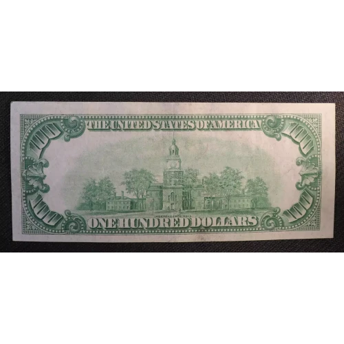 $100 1934 light Green seal. Small Size $100 Federal Reserve Notes 2152-G (2)