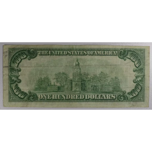 $100 1934 light Green seal. Small Size $100 Federal Reserve Notes 2152-I