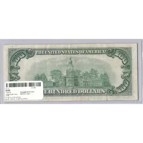 $100 1950-A.  Small Size $100 Federal Reserve Notes 2158-L* (2)