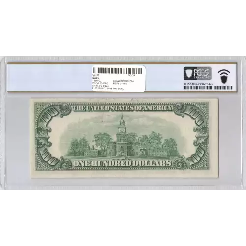 $100 1950-C.  Small Size $100 Federal Reserve Notes 2160-K (2)