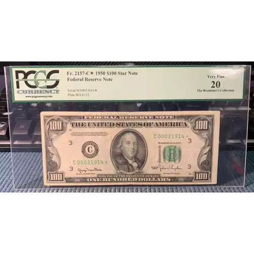 $100 1950  Small Size $100 Federal Reserve Notes 2157-C* (2)