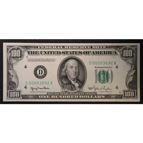 $100 1950  Small Size $100 Federal Reserve Notes 2157-Dm