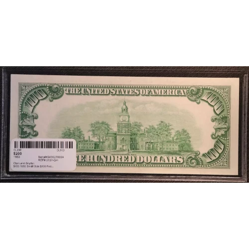$100 1950  Small Size $100 Federal Reserve Notes 2157-Gm (3)