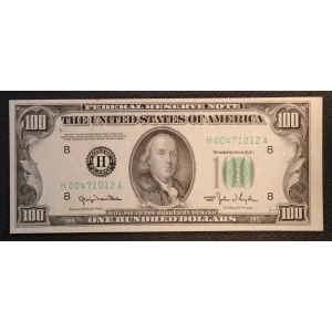 $100 1950  Small Size $100 Federal Reserve Notes 2157-H