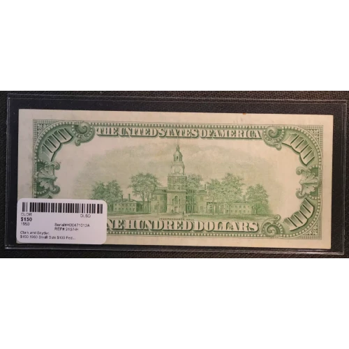 $100 1950  Small Size $100 Federal Reserve Notes 2157-H (2)