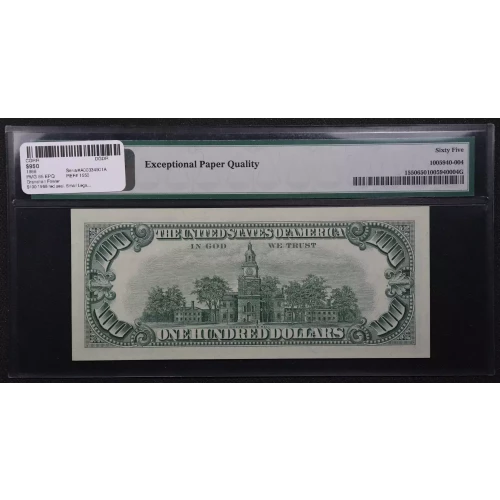 $100 1966 red seal. Small Legal Tender Notes 1550 (2)