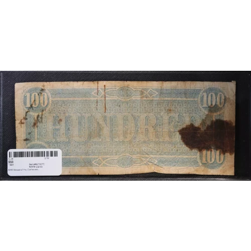 $100   Issues of the Confederate States of America CS-65