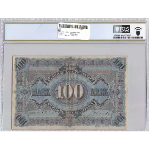100 Mark 1890; 1911, 1890; 1911 ISSUE B. 2.1.1911. German States S952 (2)