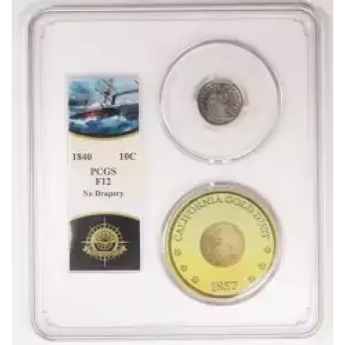 1840 10C No Drapery S.S. Central America #2 (with Pinch) (2)