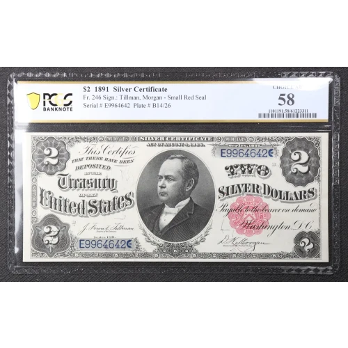$2 1891 Small Red Silver Certificates 246 (2)
