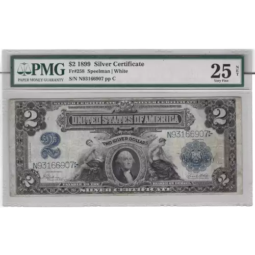 $2 1899 Blue Silver Certificates 258 (2)