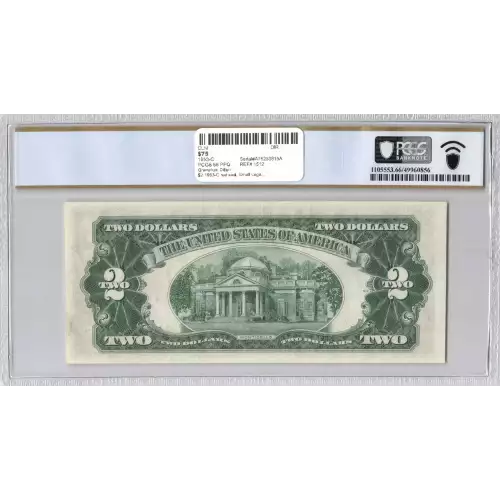 $2 1953-C red seal. Small Legal Tender Notes 1512