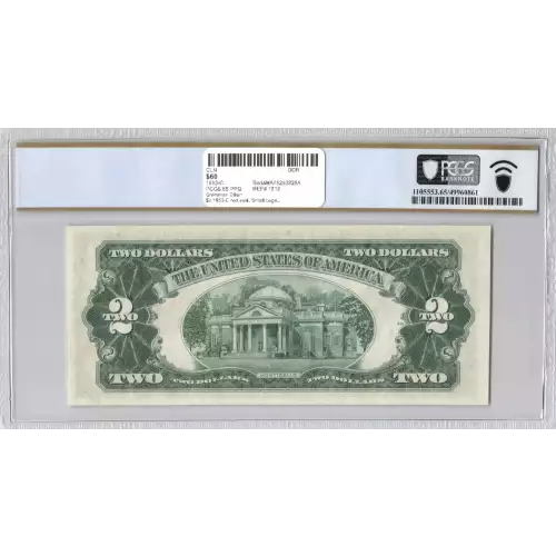 $2 1953-C red seal. Small Legal Tender Notes 1512