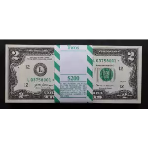 $2 2013 Green seal Small Size $2 Federal Reserve Notes 1940-L* (3)
